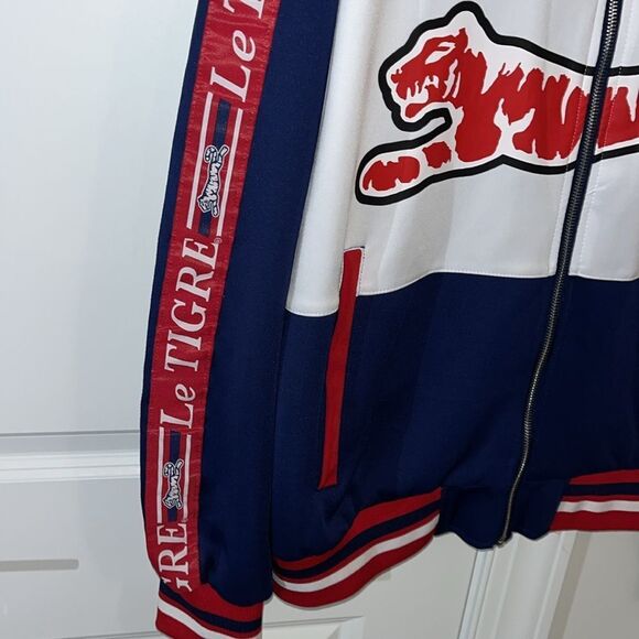 New w/tag Red White Blue Le Tigre Sewn Trim Abington Zipper Tennis Track Jacket - Picture 6 of 7